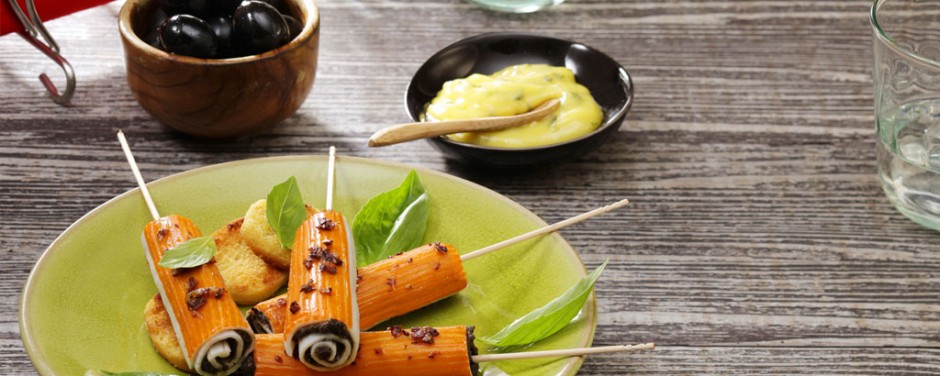 Roulés de surimi à la tapenade et aïoli
