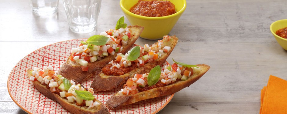 Tartare de surimi façon terre et mer, sauce toulousaine