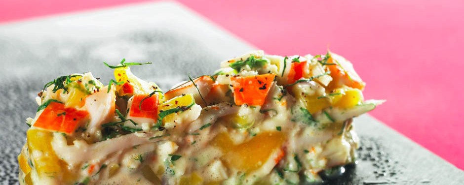 Salade surimi, mangue, coco