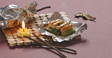 Toutenbaton ou surimi aux petits légumes et coulis de fruit reglissé
