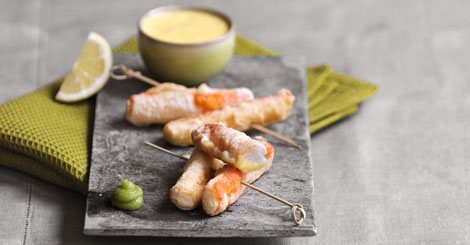 Tempura de surimi au lemon curd salé