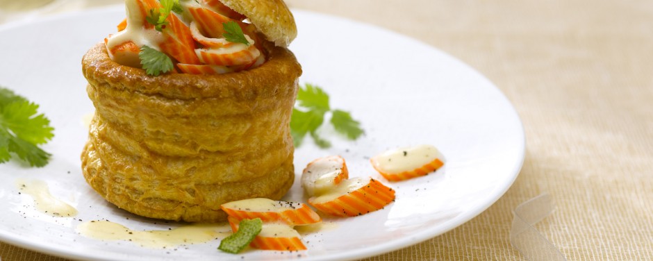 Vol-au-vent au surimi et crème légère au citron vert